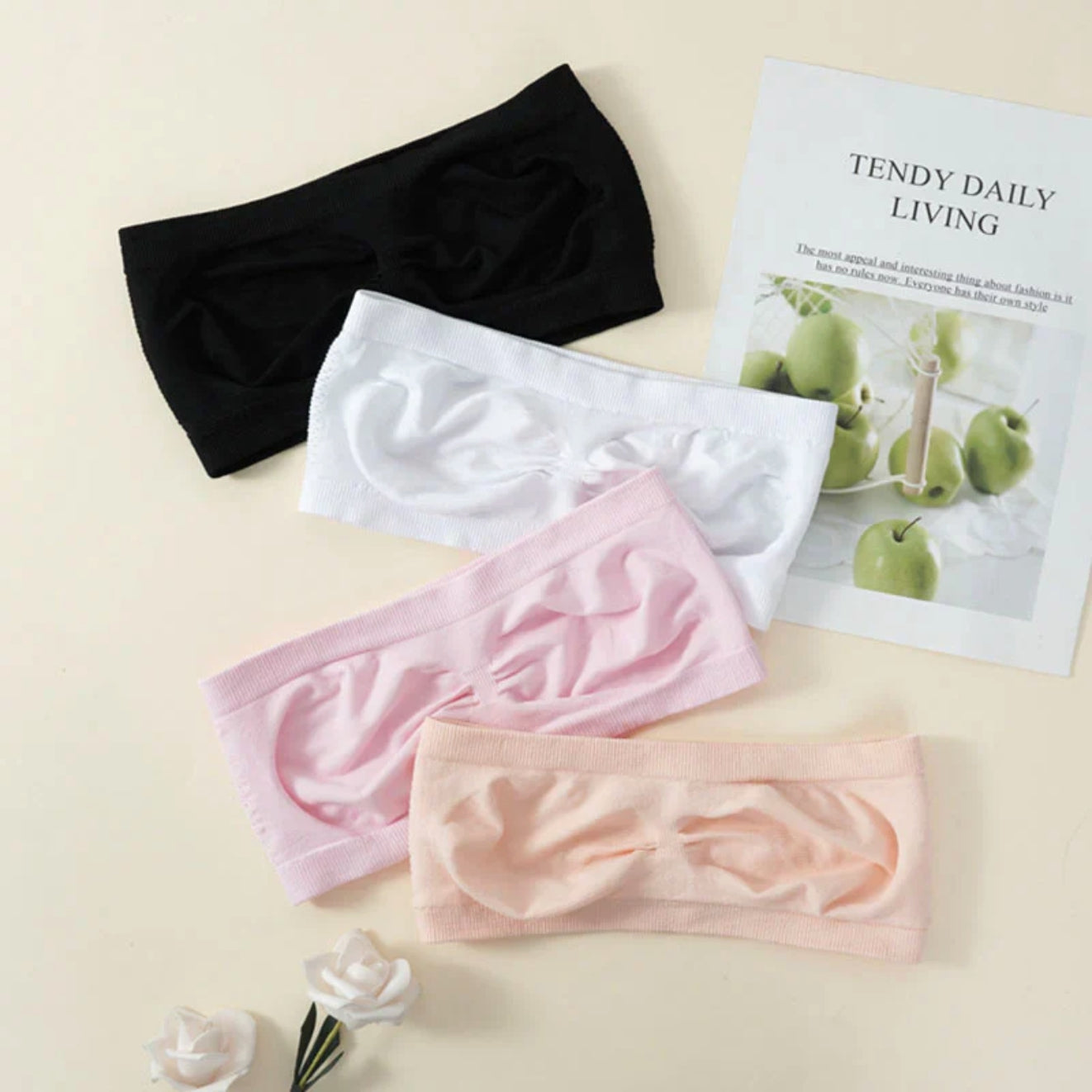 Pack of 3 Strapless Bra for Ladies and Girls (Color may vary depending on Stock)