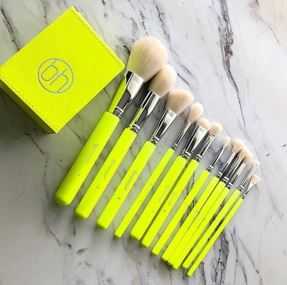 Pack of 12 BH Cosmetics Colour Festival Brush Set & Holder