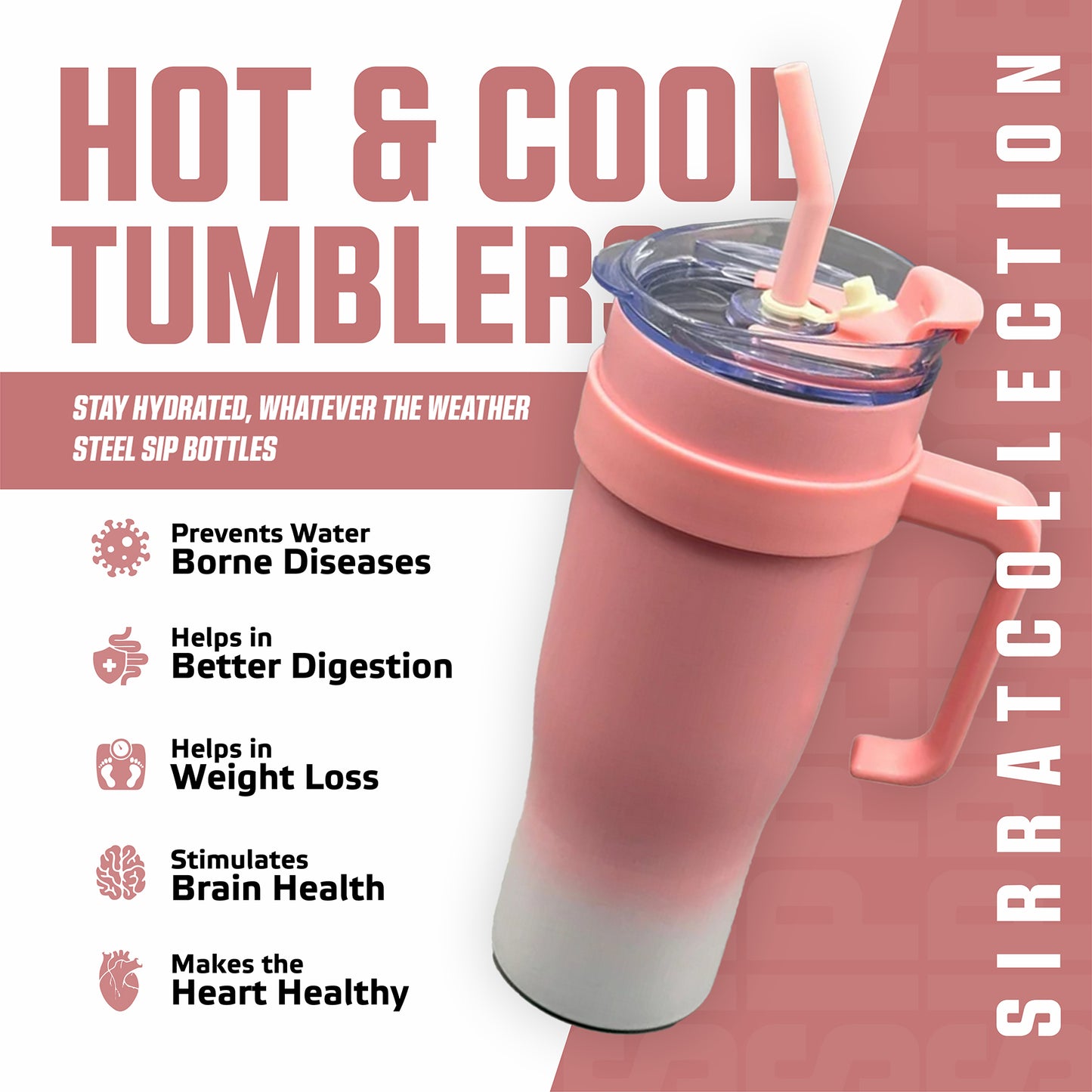 Sipper Bottle With soft color transitions inspired by nature, this bottle keeps your drinks cool and your vibe cooler