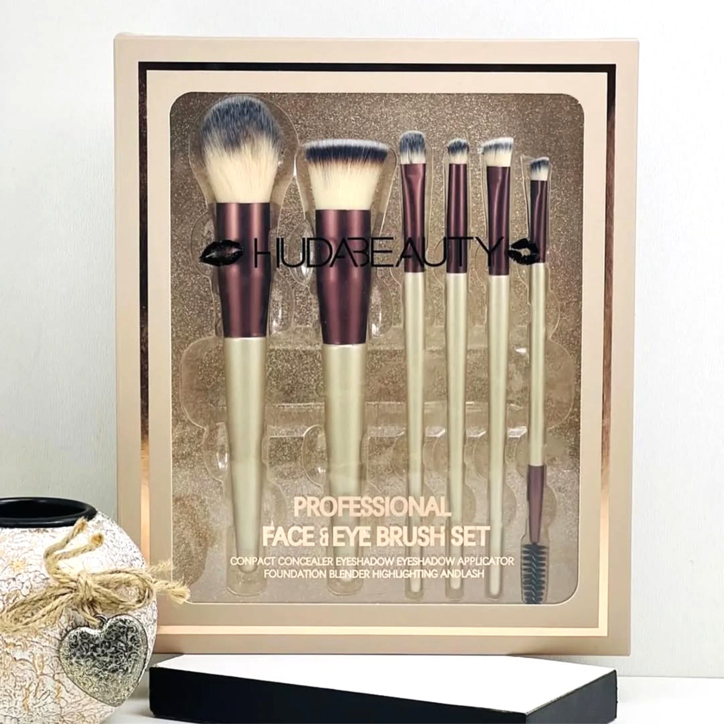 Huda Beauty Professional Face & Eye Brush Set - Pack of 6