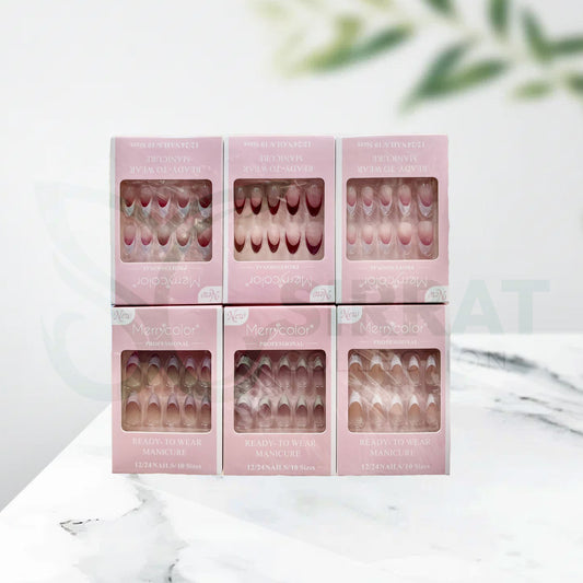 MerryColor Professional Nails - Ready-to-Wear Manicure in Minutes, with 12/24 Nails Designed to Fit Every Hand
