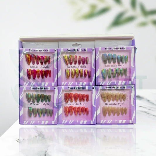 Transform Your Look in Seconds with Romantic Myth Press-On Gel Nails – Bold Colors, Effortless Style