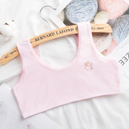 Pack of 3 Teenager Training Bras for Girls Soft Cotton, Breathable, and Comfortable Puberty Bras, Free Size, Stylish, and Durable
