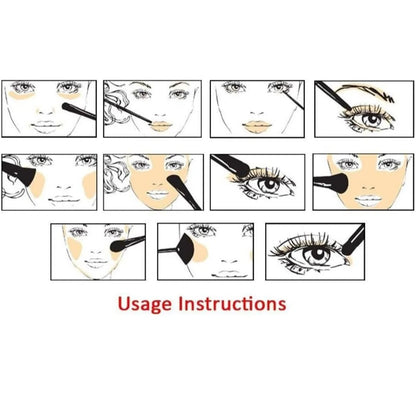 Huda Beauty Professional Face & Eye Brush Set - Pack of 6