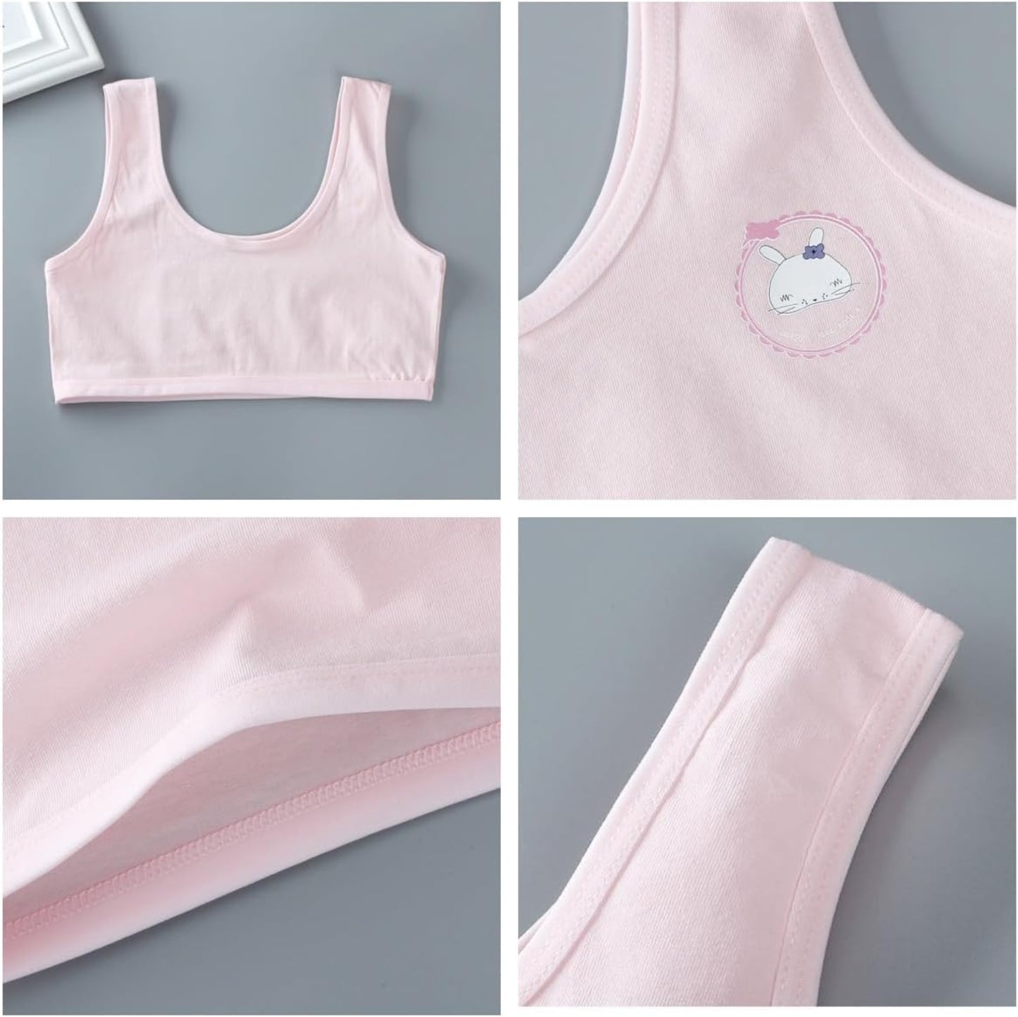 Pack of 3 Teenager Training Bras for Girls Soft Cotton, Breathable, and Comfortable Puberty Bras, Free Size, Stylish, and Durable