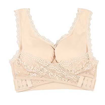 Women’s Front Cross Strap Push-Up Bra with Side Button Closure – Everyday Comfort Bralette